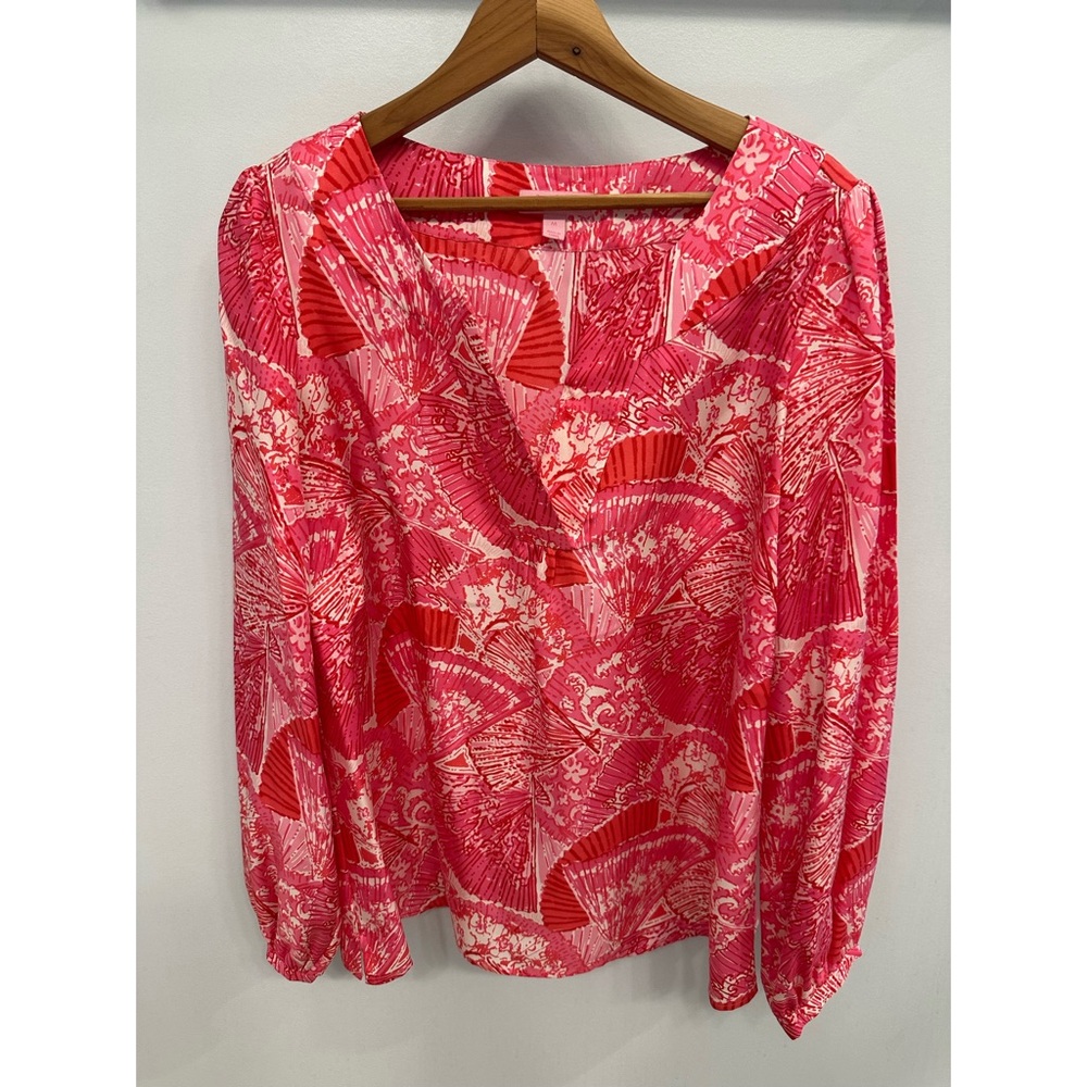 Lilly Pulitzer Jaiden Silk Top Hot in Here RARE M